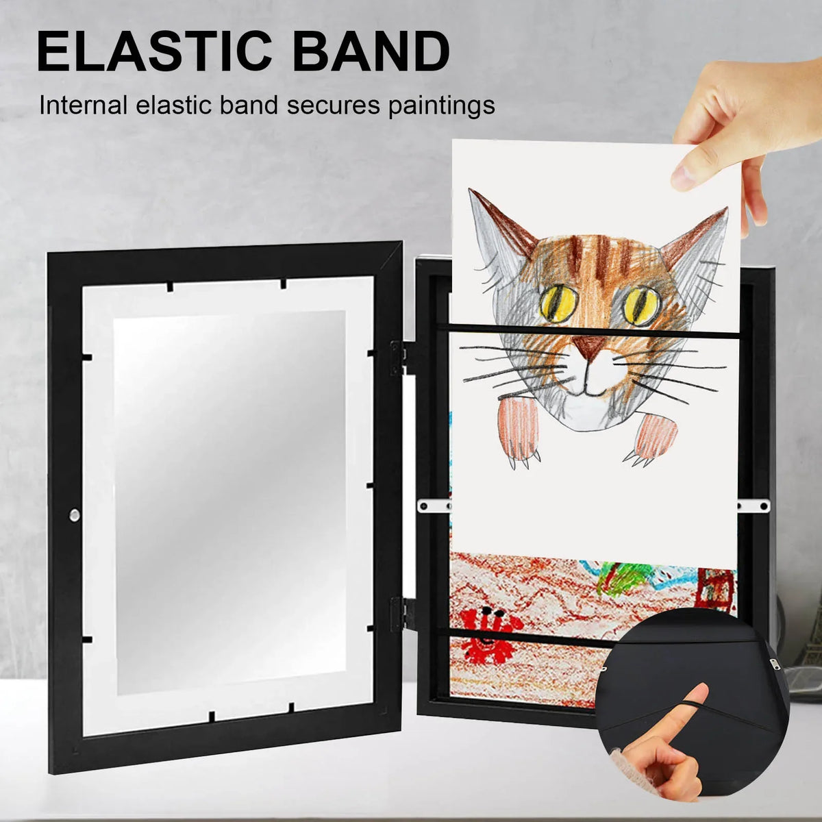 Children's wooden photo frames with art storage - vue 8 sur 8