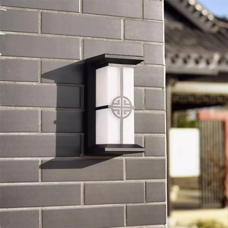 LED outdoor wall light plastic/aluminium waterproof IP65 front door garden patio terrace wall lamp - vue 5 sur 15