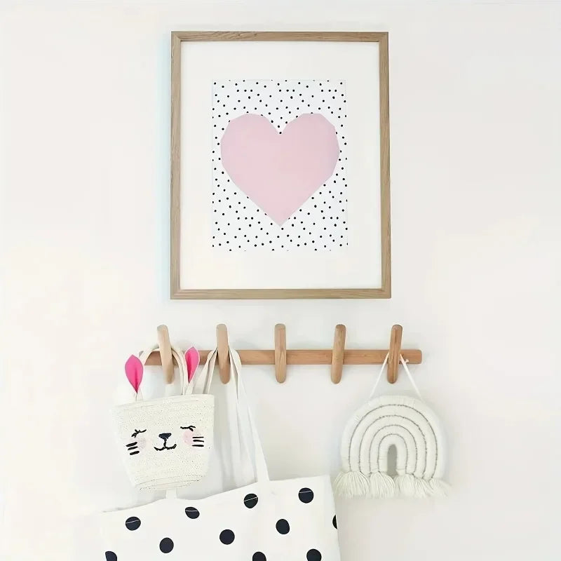 solid wood coat rack with hooks for decorative wall storage