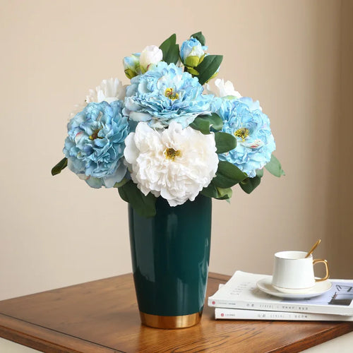 Silk artificial peony bouquet for weddings and home decor - vue 6 sur 21