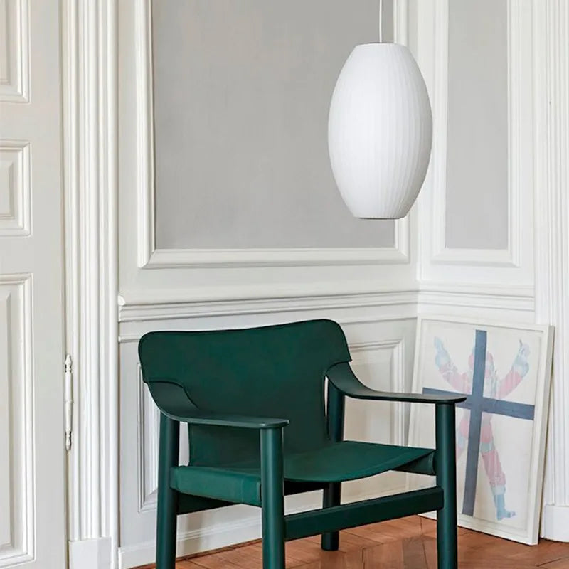 Scandinavian designer silk pendant light for elegant interiors