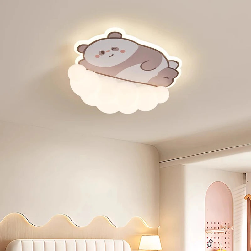 Cute children's room ceiling light with puppy, cat and panda design