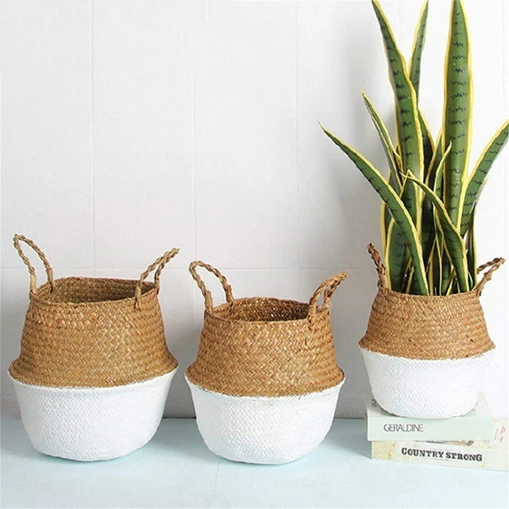 wicker hanging basket for storage and decoration