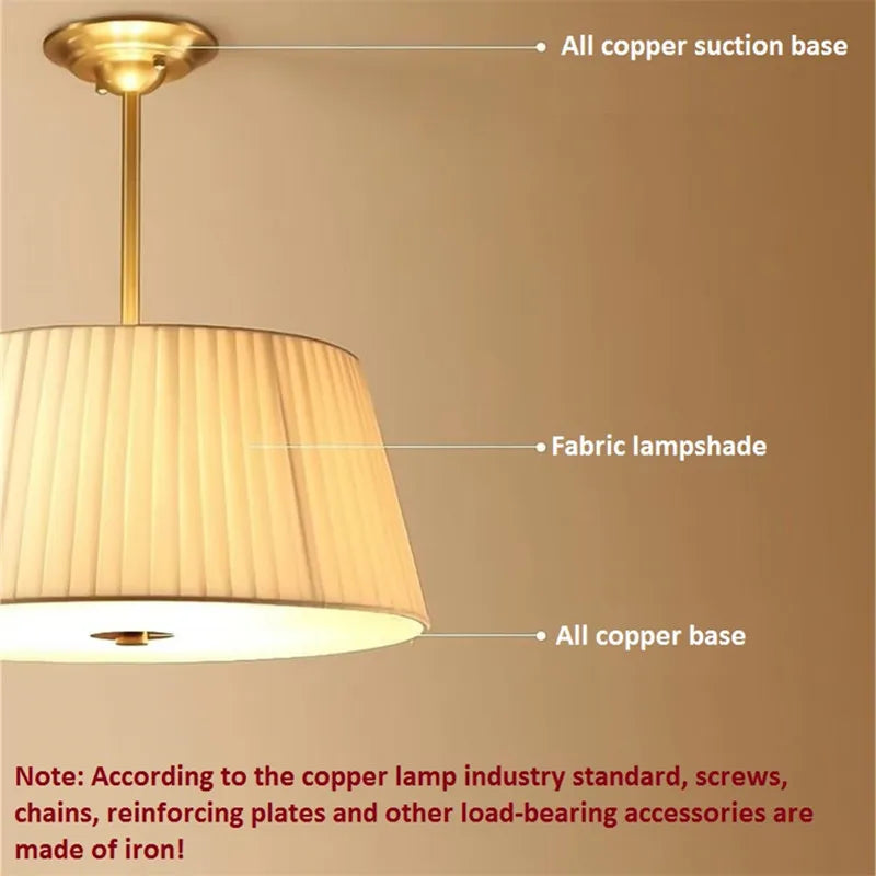 Japanese style fabric ceiling light for elegant lighting - vue 6 sur 11