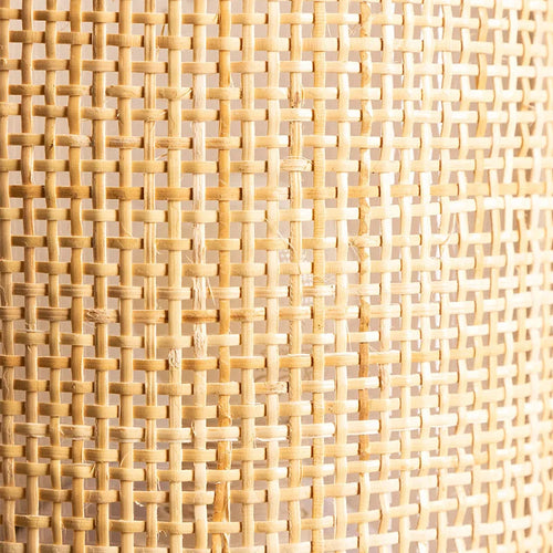 Southeast Asian style rattan wall light with minimalist switch - vue 5 sur 10