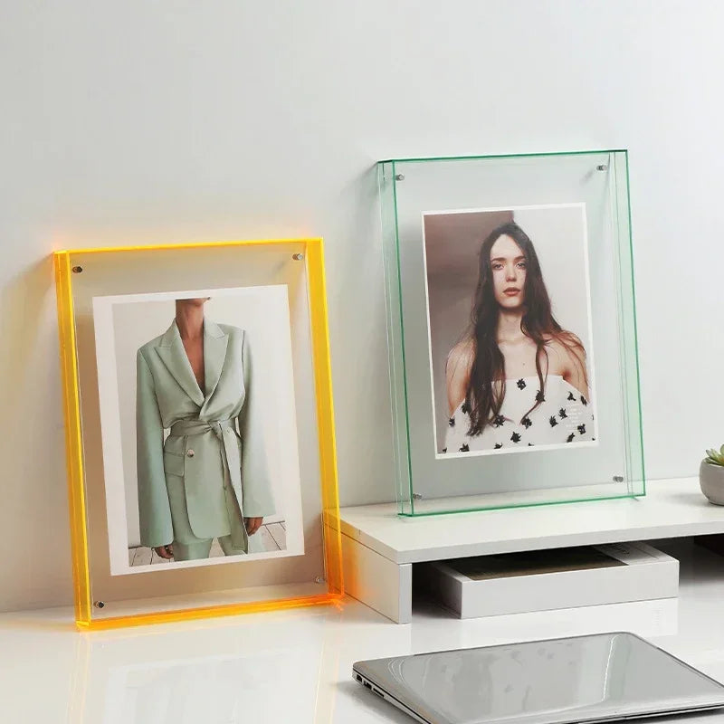 Acrylic photo frame ins style transparent wall table decoration