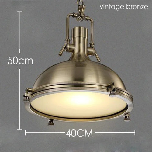 Retro metal pendant light for industrial interior decor - vue 10 sur 10