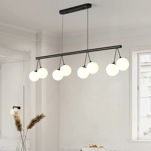 Modern glass LED chandelier for interior decoration - vue 5 sur 9