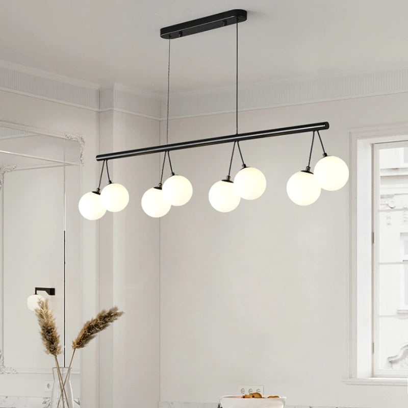 Modern glass LED chandelier for interior decoration - vue 4 sur 9