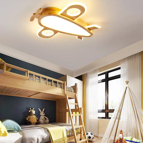Wooden chandelier for children's room decorative pendant light - vue 4 sur 15