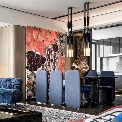 Designer fabric pendant light for modern indoor lighting - vue 5 sur 11