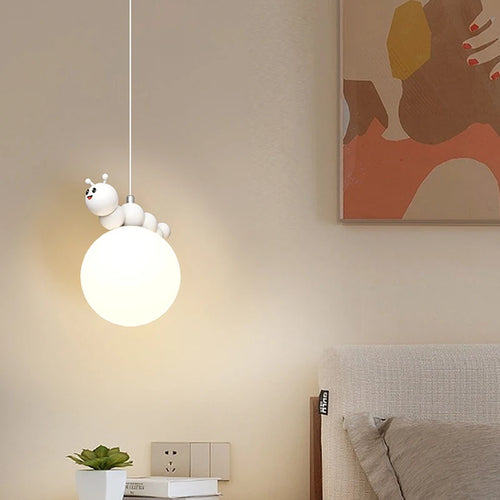Modern children's cartoon caterpillar planet chandelier