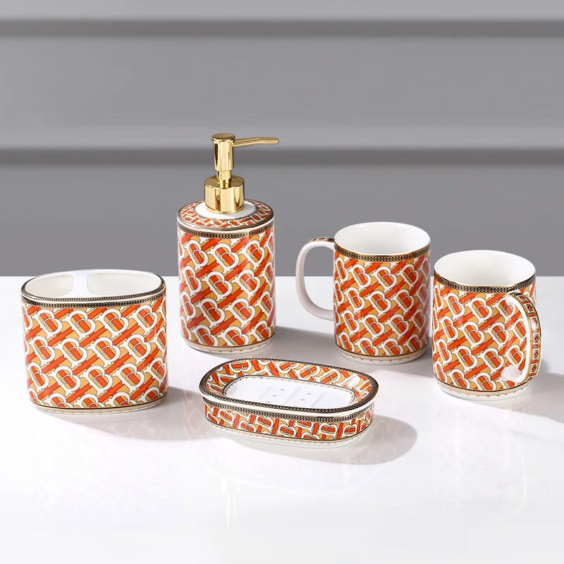 stylish and practical ceramic bathroom accessory set - vue 8 sur 17