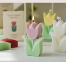 handmade scented tulip candle for decorations and aromatherapy