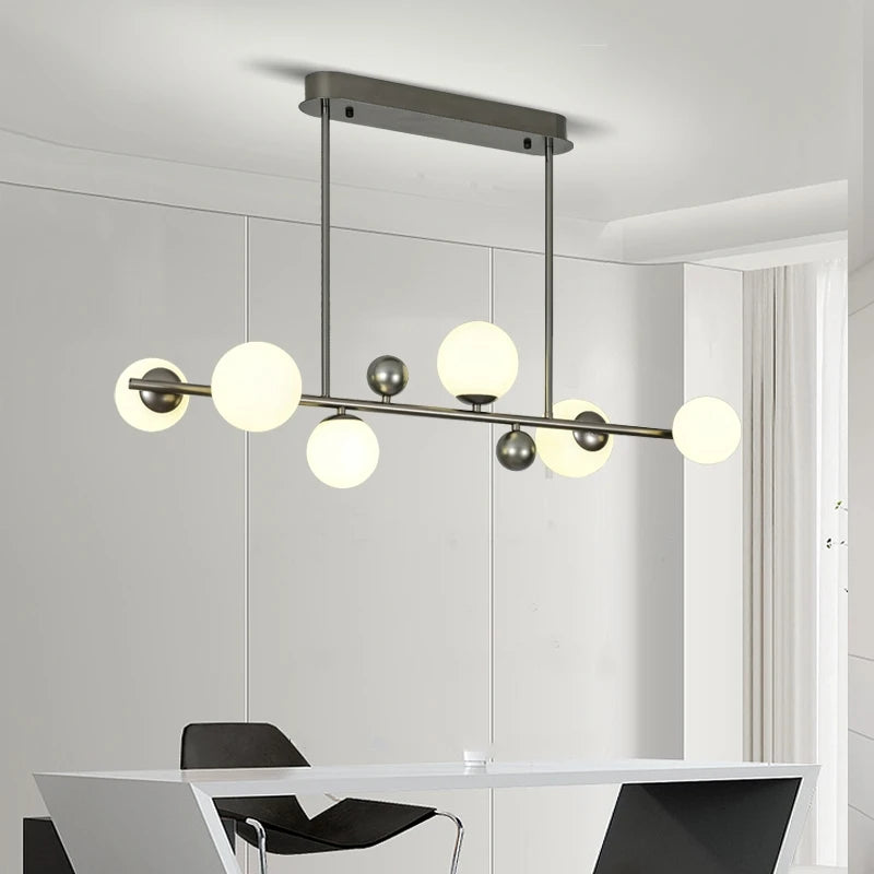 Nordic metal and decorative glass ceiling pendant for interiors - vue 4 sur 13