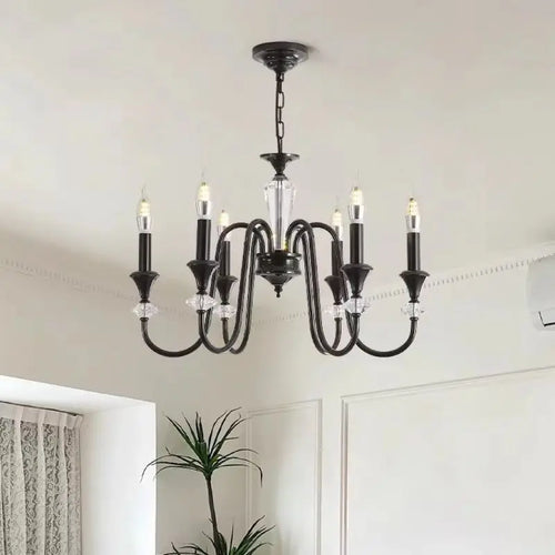 Elegant retro crystal chandelier for indoor lighting - vue 3 sur 11