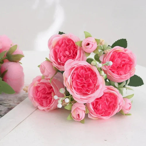 Artificial peony bouquet for indoor floral decoration - vue 10 sur 17