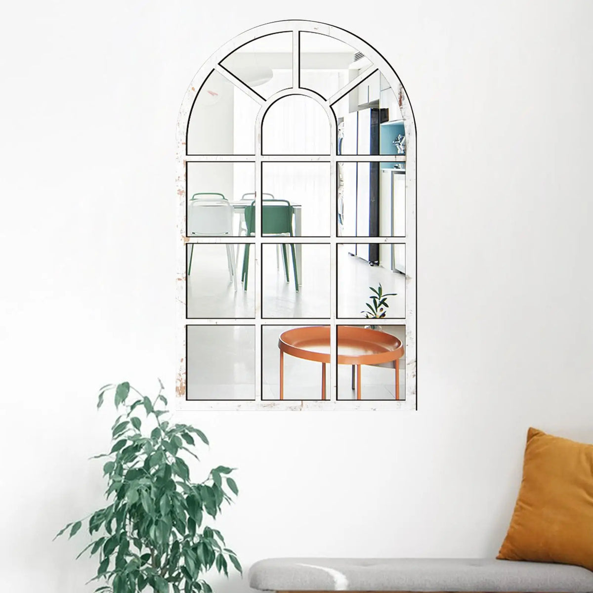 rustic arched window wall mirror minimalist decorative
