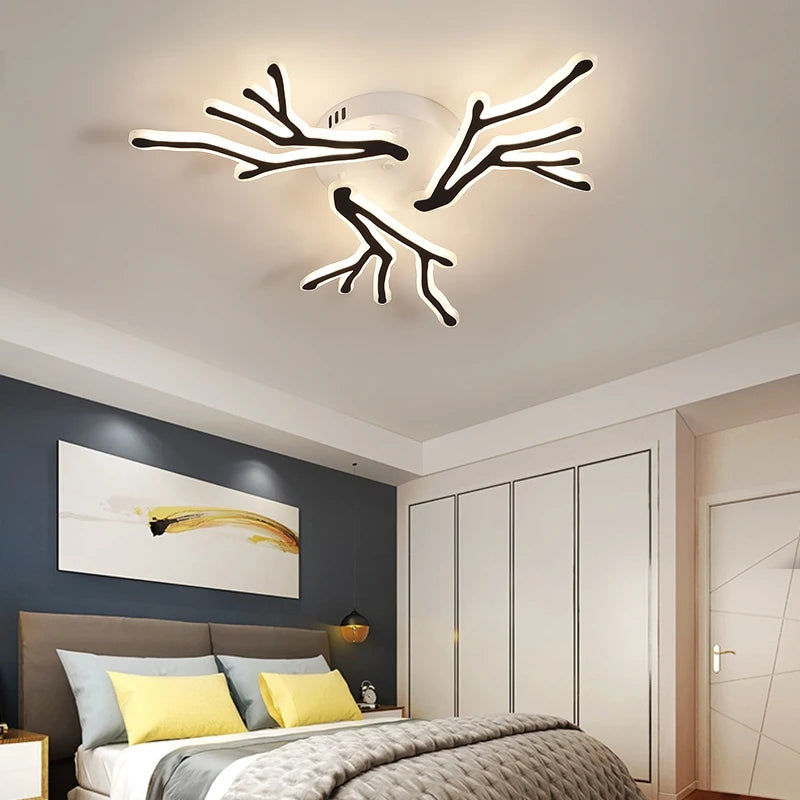Modern creative branch-shaped iron chandelier for interior decor