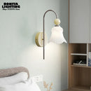 Elegant frosted glass floral wall light