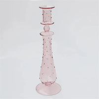 Glass candle holder for wedding decoration and table centrepiece