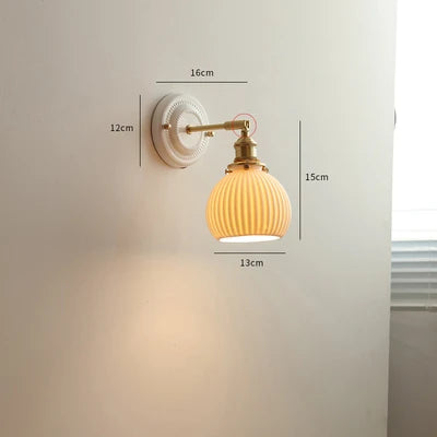 Nordic Japanese white and copper LED wall light - vue 15 sur 23