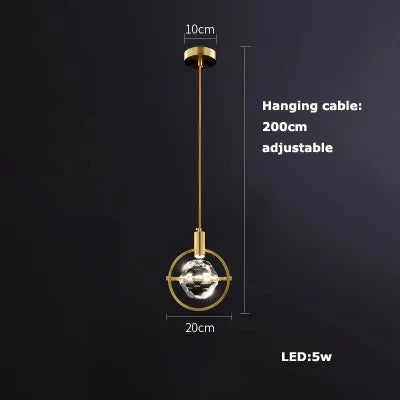 Art deco crystal glass pendant light with LED lighting - vue 17 sur 25