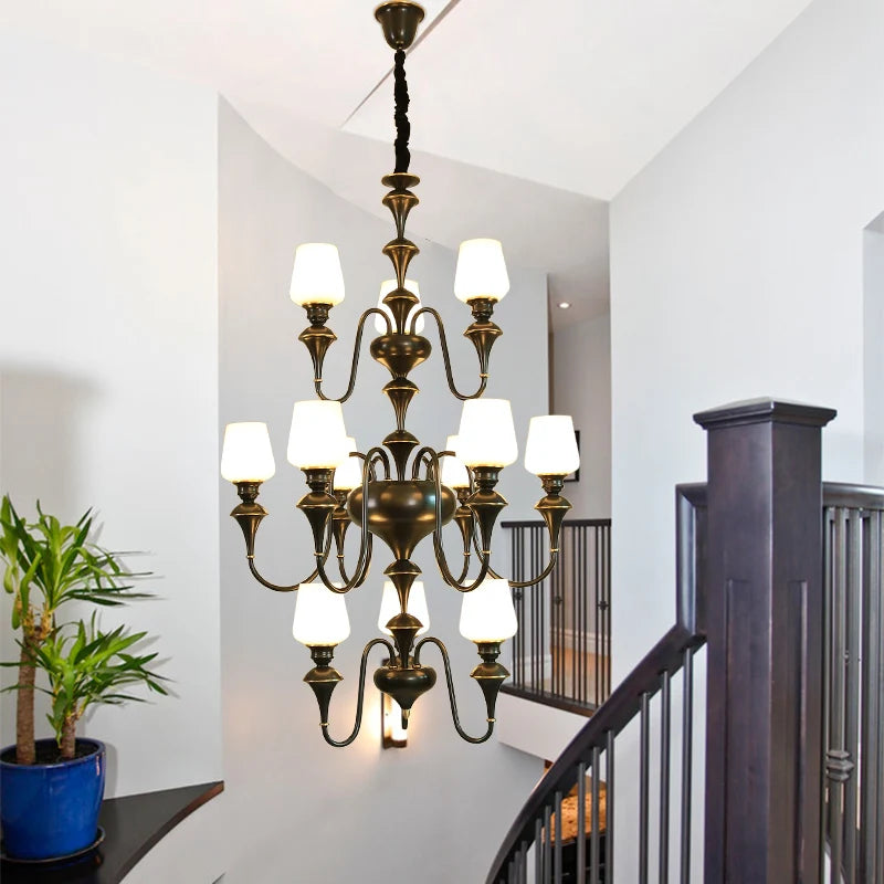 black copper led chandelier for elegant hotel decoration - vue 5 sur 22
