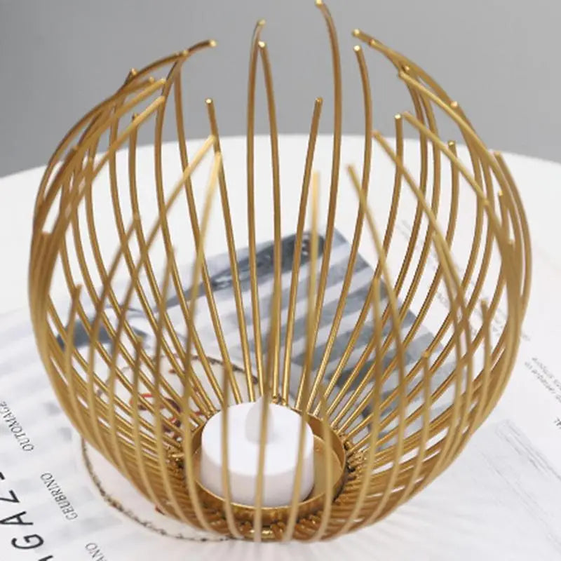 Geometric metal candle holder for decoration and centrepiece