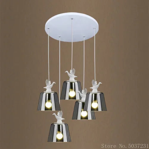 Post-modern glass pendant light with resin art lighting - vue 5 sur 6