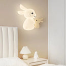 Children's wall light with bunny, carrot and cloud design