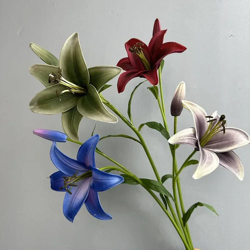 Artificial lily branch floral decoration for interiors - vue 7 sur 11