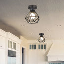 Rustic industrial vintage metal flush mount ceiling light for creative interiors