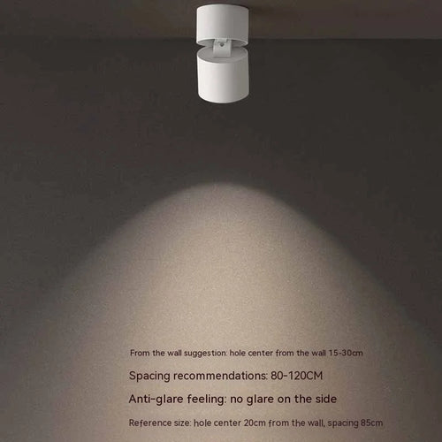 355-degree rotating spotlight with adjustable folding strip for indoor directional lighting - vue 6 sur 9
