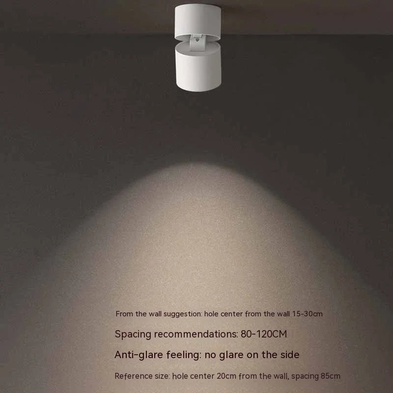 355-degree rotating spotlight with adjustable folding strip for indoor directional lighting - vue 6 sur 9