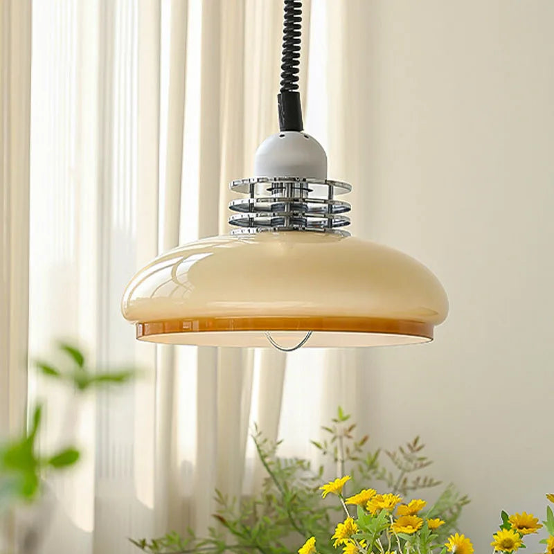 Nordic retractable Bauhaus style glass pendant light for bar and restaurant