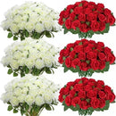 Set of 50 artificial silk roses for decoration and festive events