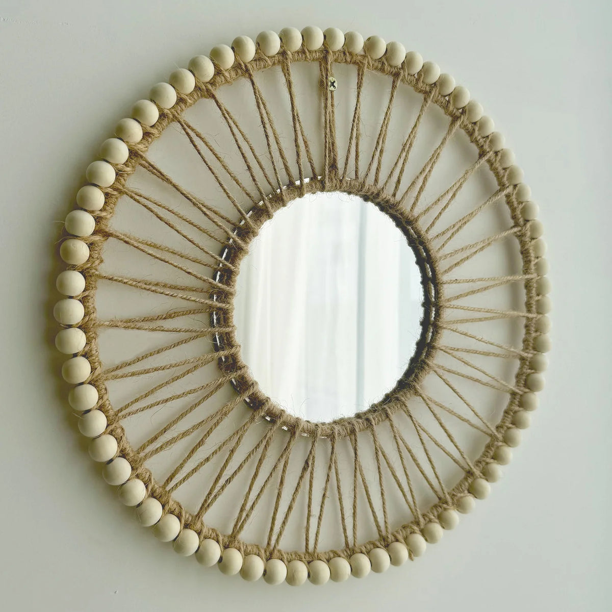 Nordic hand-woven decorative mirror for elegant interior