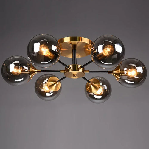 Modern glass ball chandelier for elegant lighting - vue 4 sur 18