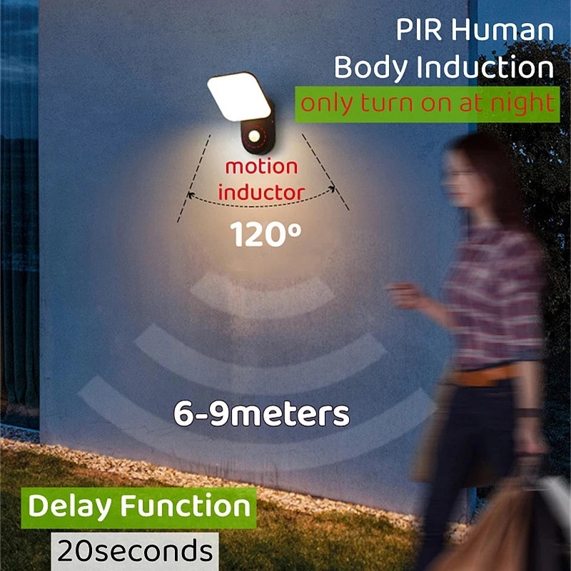 Modern outdoor LED wall light with waterproof sensor for garden