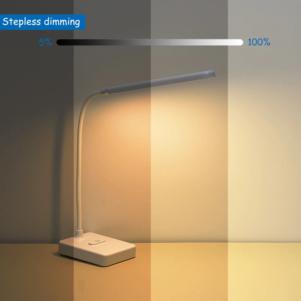 Foldable gooseneck touch LED desk lamp with eye protection - vue 4 sur 13