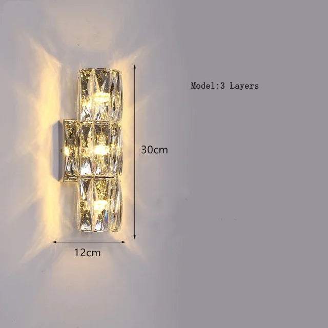 Modern crystal wall light for elegant interior decor - vue 13 sur 14