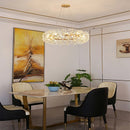 Elegant and bright crystal dandelion round LED chandelier