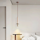 Modern nordic LED pendant lamp for bedside with long line yellow and black stone