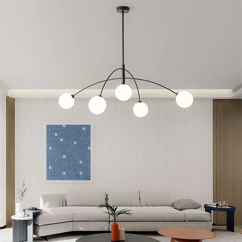 Modern milky glass pendant chandelier for elegant interiors
