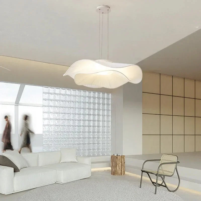 LED fabric chandelier for a modern and minimalist interior
