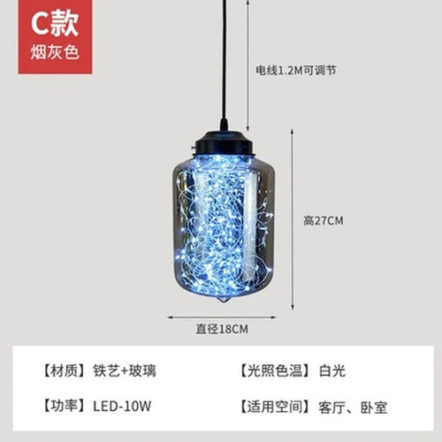 Nordic glass star chandelier for modern decor - vue 15 sur 24