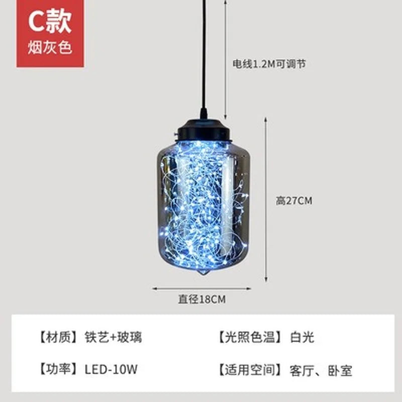 Nordic glass star chandelier for modern decor - vue 14 sur 24