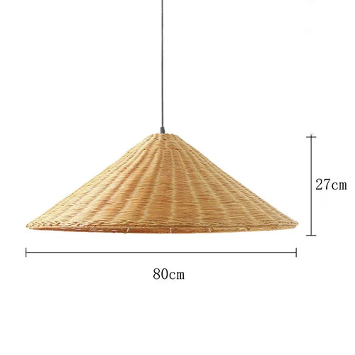 Handmade vintage rattan pendant light for indoor lighting - vue 12 sur 16