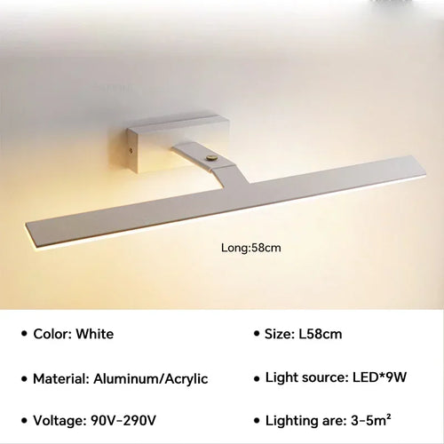 Modern waterproof LED wall light for mirror, rotatable and bright - vue 12 sur 14